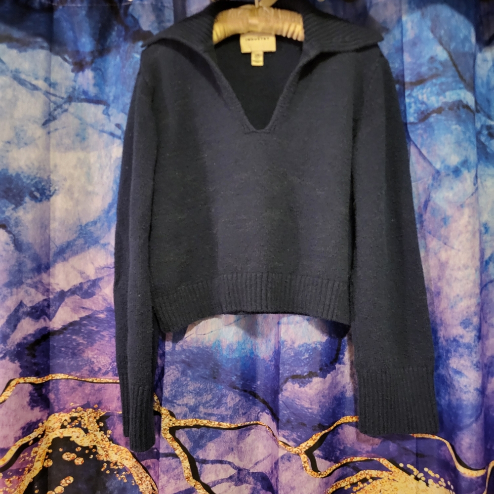 Cozy V-Neck Sweater in Navy